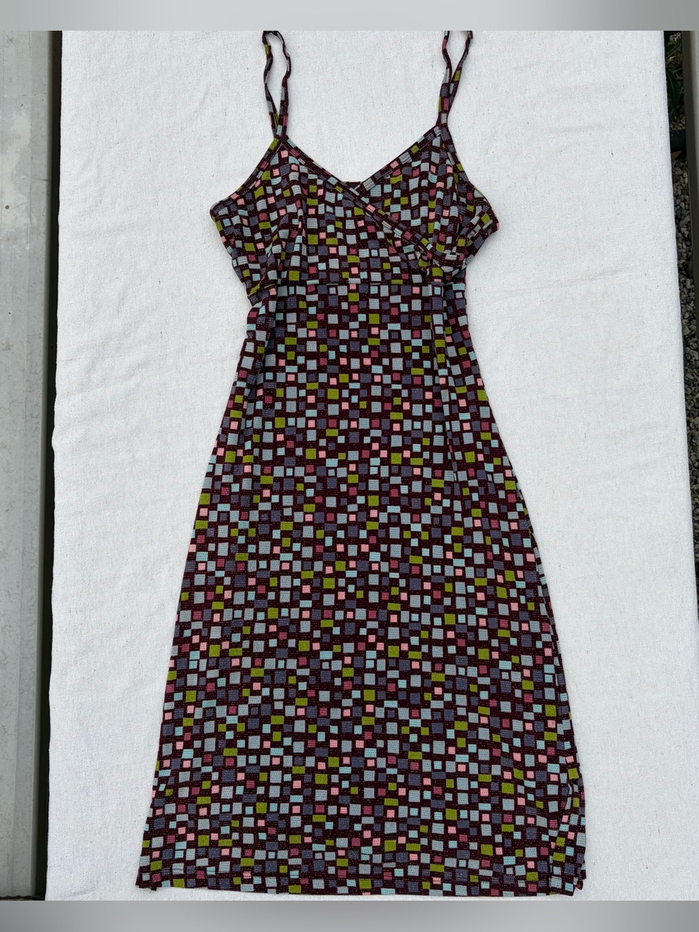 Vintage 90s Cello USA Sparkly Abstract Midi Dress, Y2K Summer Party